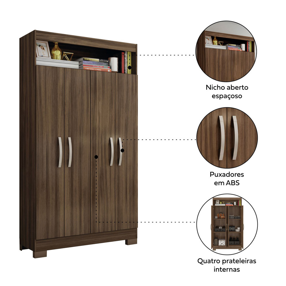 Foto 5 | Armario Multifuncional  Skal 4 Puertas