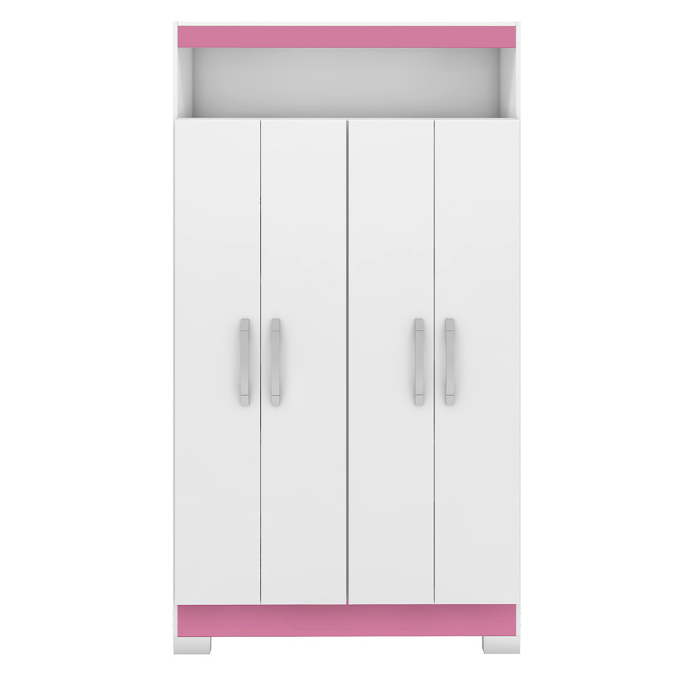 Foto 3 pulgar | Armario Skal 4 Puertas Blanco/rosa