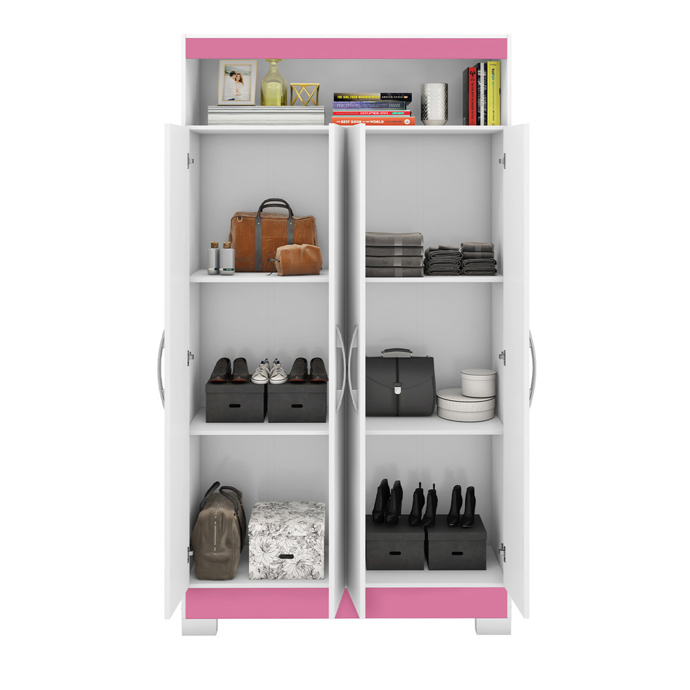 Foto 4 | Armario Skal 4 Puertas Blanco/rosa