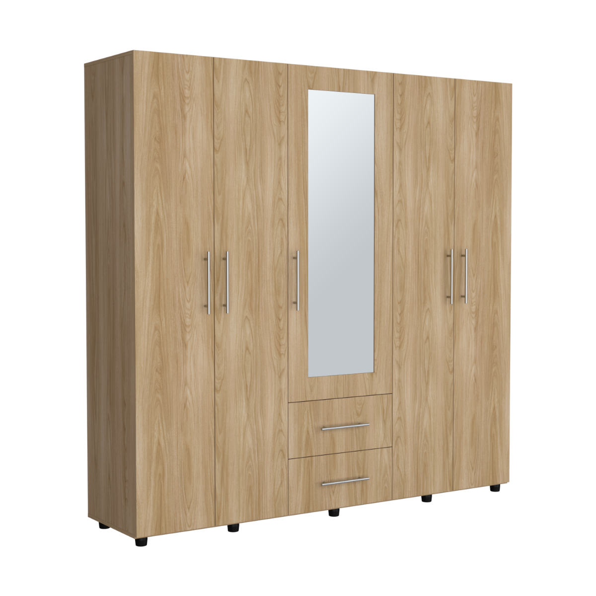 Foto 1 | Clóset de Madera con Espejo Marrón 200 cm