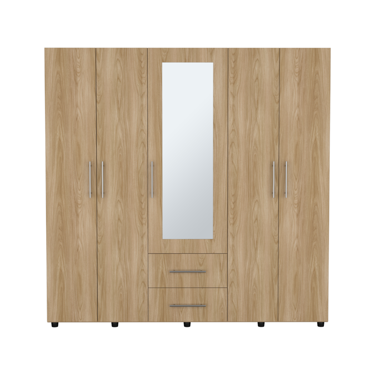 Foto 4 pulgar | Clóset de Madera con Espejo Marrón 200 cm