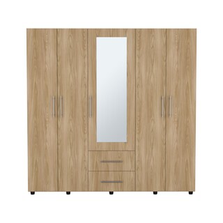 Foto 3 | Clóset de Madera con Espejo Marrón 200 cm