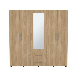 Foto 4 | Clóset de Madera con Espejo Marrón 200 cm