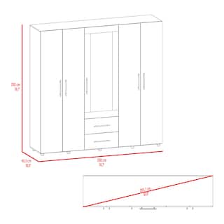 Foto 7 | Clóset de Madera con Espejo Marrón 200 cm