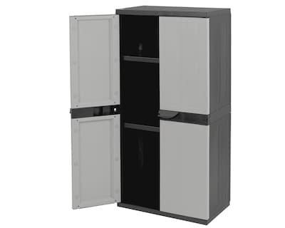 Foto 3 | Armario Organizador De Plástico Polycar Modelo Niza Color Negro De 2 Repisas