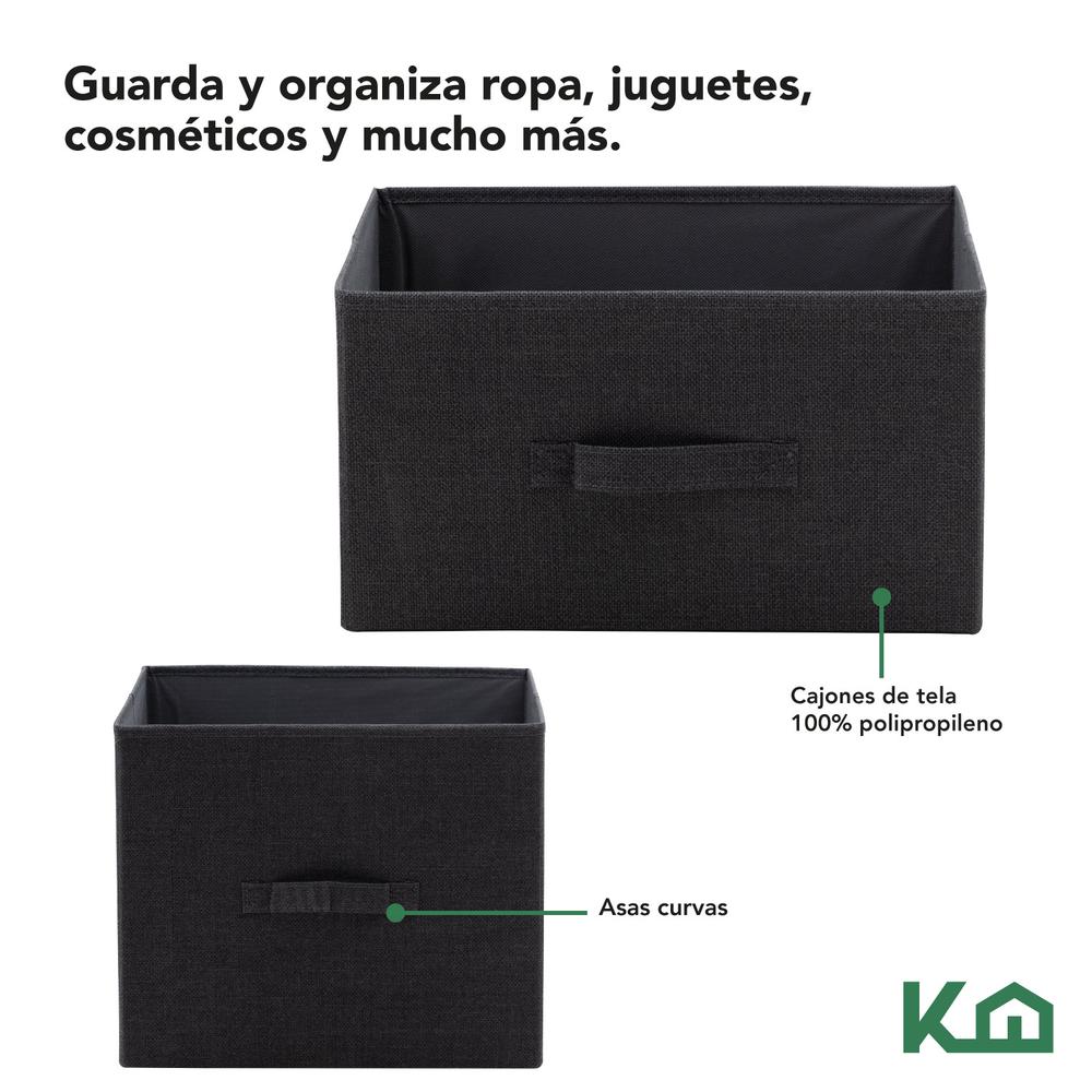 Foto 4 pulgar | Cajonera 5 Cajones KingsHouse Mueble Organizador De Tela Madera color Gris