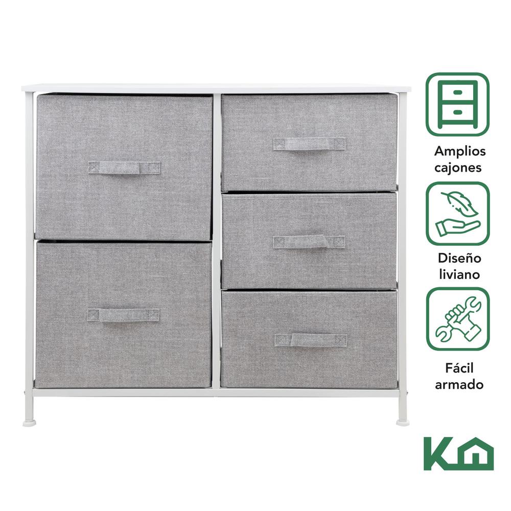 Foto 3 pulgar | Cajonera 5 Cajones KingsHouse Mueble Organizador De Tela