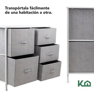 Foto 6 | Cajonera 5 Cajones KingsHouse Mueble Organizador De Tela