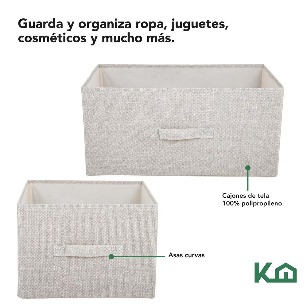 Foto 4 pulgar | Cajonera KingsHouse De 5 Cajones Mueble Organizador de Tela