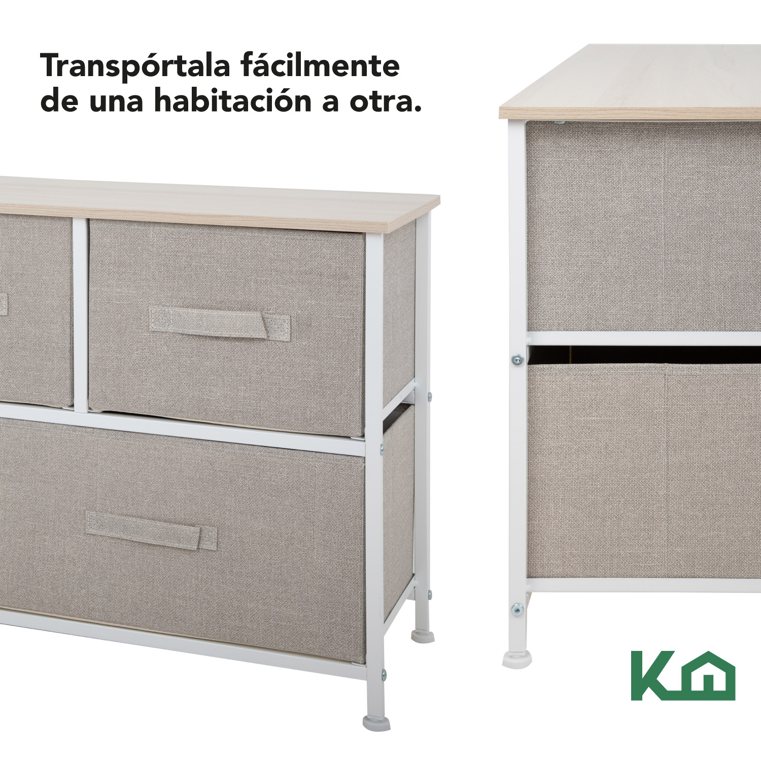 Foto 7 pulgar | Cajonera KingsHouse De 5 Cajones Mueble Organizador de Tela