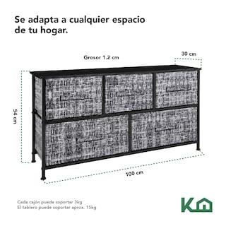 Foto 5 | Cómoda KingsHouse KINGCHEST5W color Gris