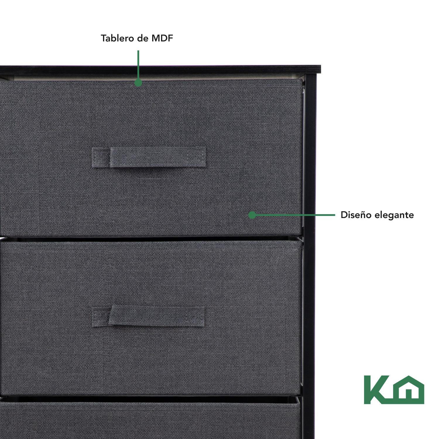 Foto 7 | Cajonera De 4 Cajones KingsHouse Mueble Organizador Tela color Gris