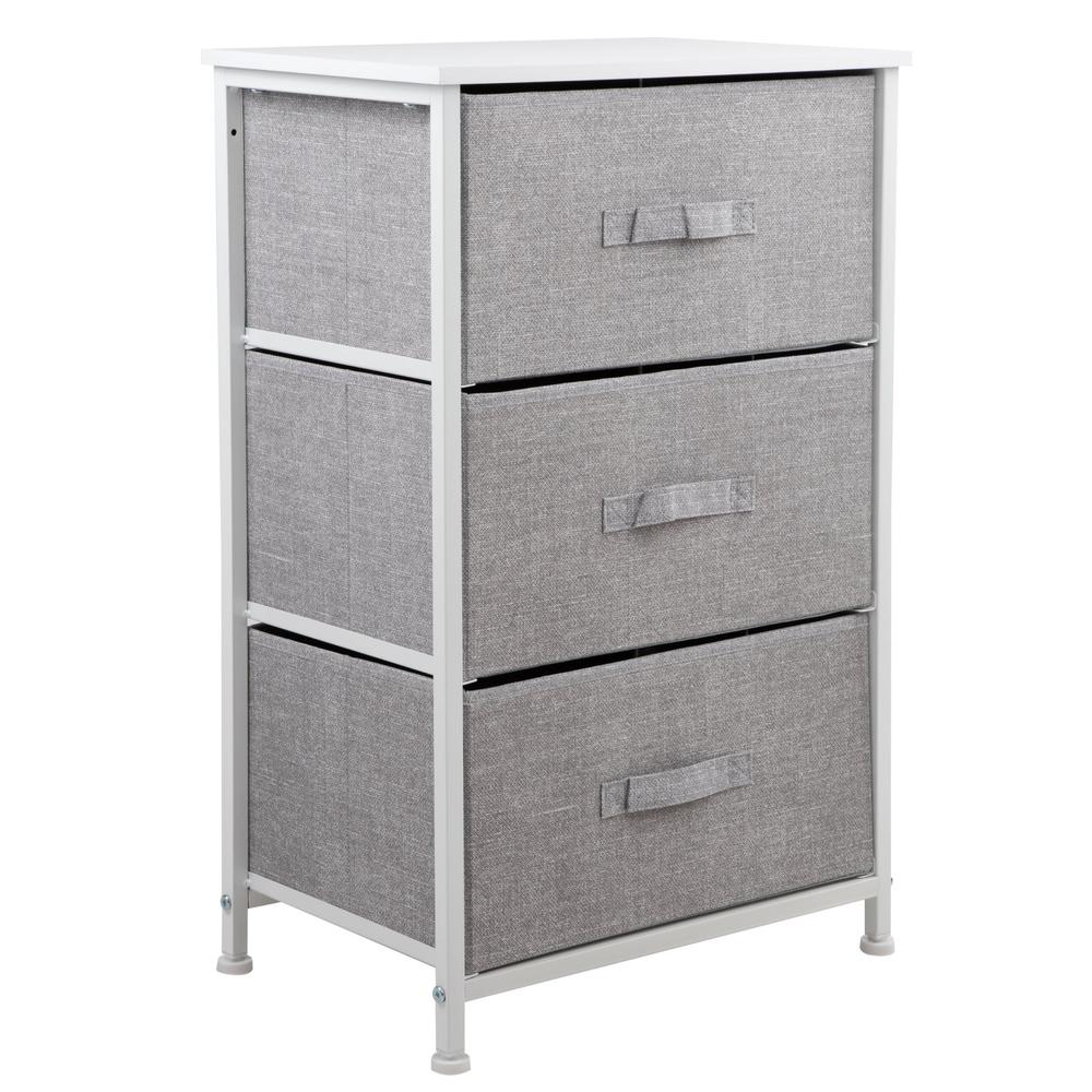 Cajonera De 3 Cajones KingsHouse Mueble Organizador Tela color Gris