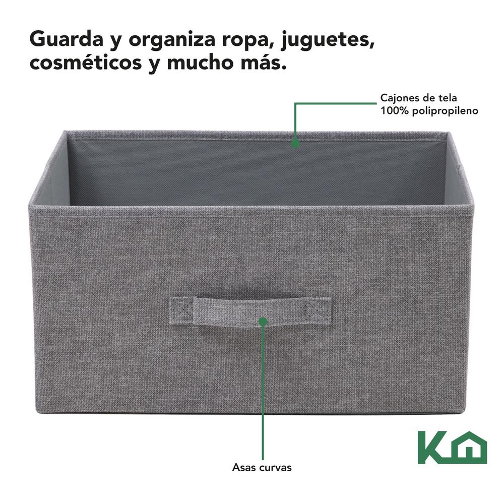 Foto 4 pulgar | Cajonera De 3 Cajones KingsHouse Mueble Organizador Tela color Gris