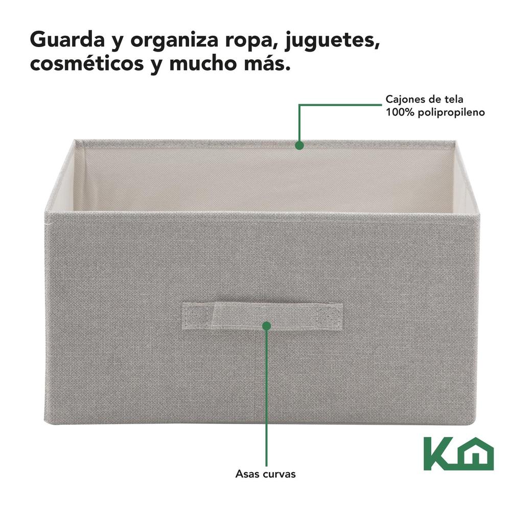 Foto 4 pulgar | Cajonera KingsHouse KINGCHEST4 color Beige de Tela y Madera