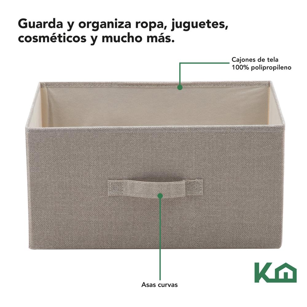 Foto 4 pulgar | Cajonera De 3 Cajones KingsHouse Mueble Organizador Tela color Gris