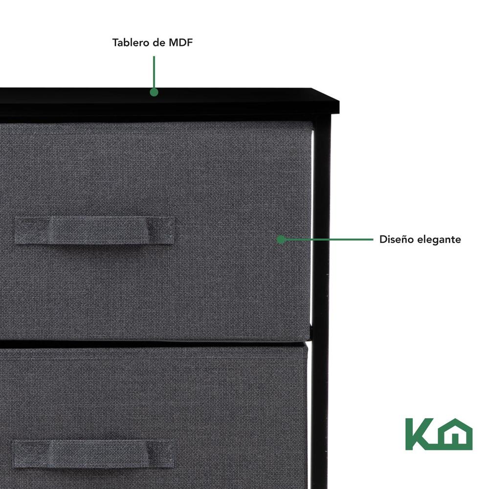 Foto 7 | Cajonera De 3 Cajones KingsHouse Mueble Organizador Tela color Gris