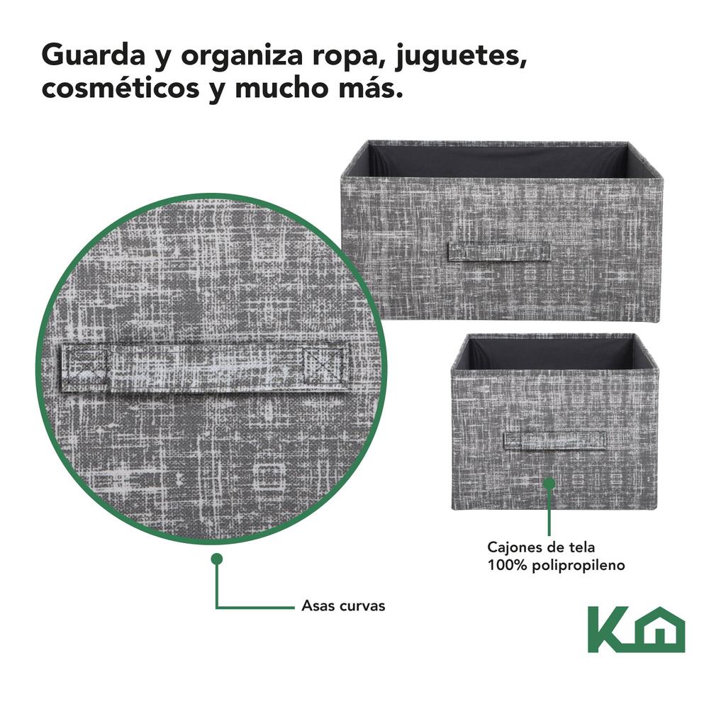 Foto 4 pulgar | Cajonera de 5 Cajones KingsHouse Mueble Organizador Tela Gris
