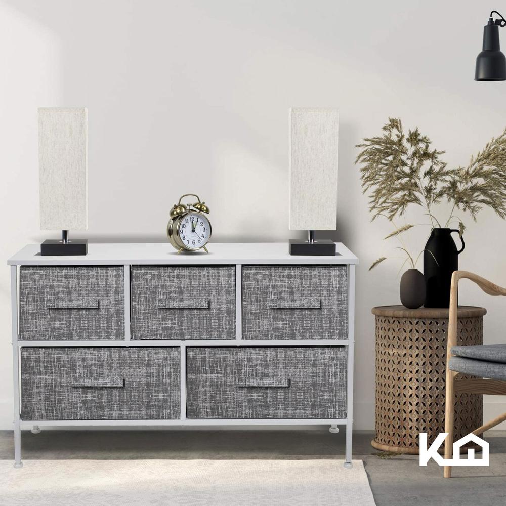 Foto 9 pulgar | Cajonera de 5 Cajones KingsHouse Mueble Organizador Tela Gris