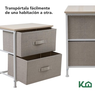 Foto 5 | Cajonera KingsHouse KINGCHEST2 color Beige con 2 Cajones Buro Mueble de Tela Madera