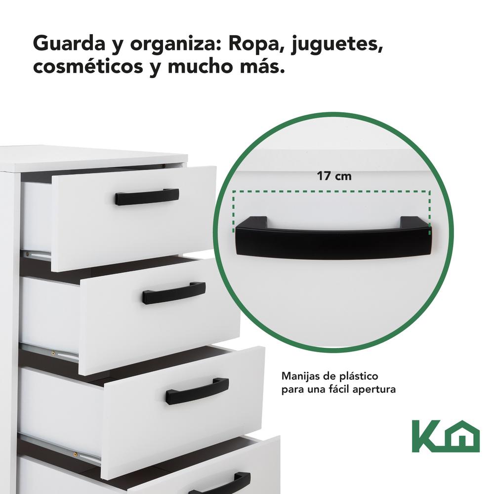 Foto 4 pulgar | Cajonera de Madera KingsHouse 4 Cajones color Blanco