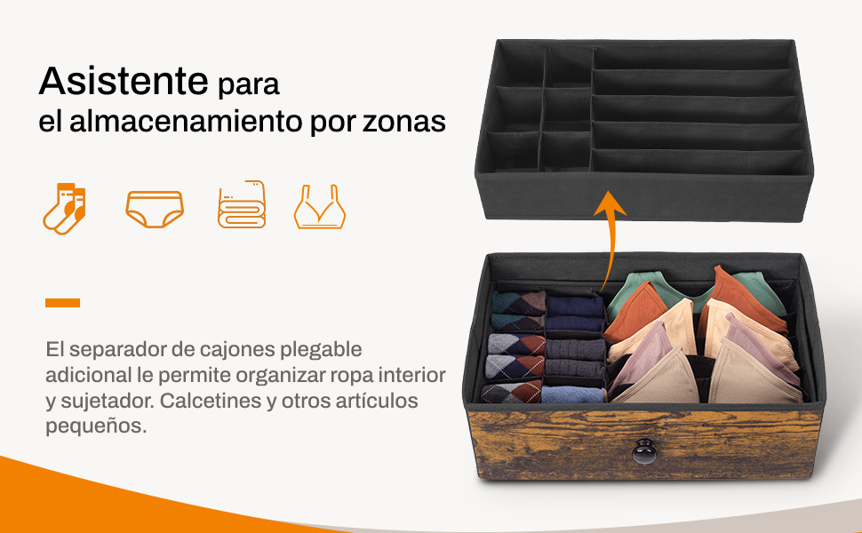 Foto 4 | Cómoda de 8 Cajones Fabato FA1698-BRN color Marrón de Tela y Marco de Acero