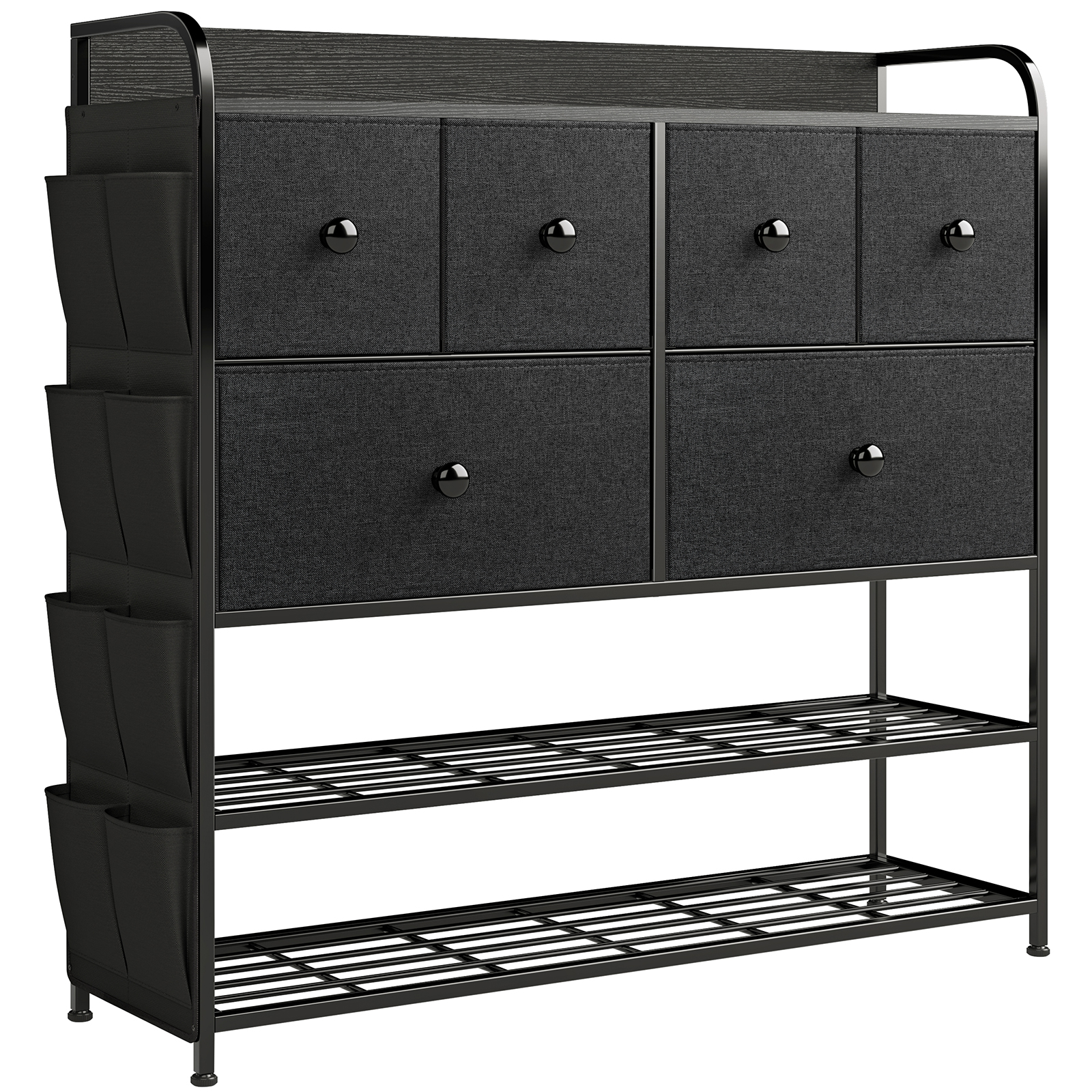 Foto 3 pulgar | Cómoda 6 Cajones Fabato FA0562-BLK color Negro de Tela Torre Organizadora 2 Niveles