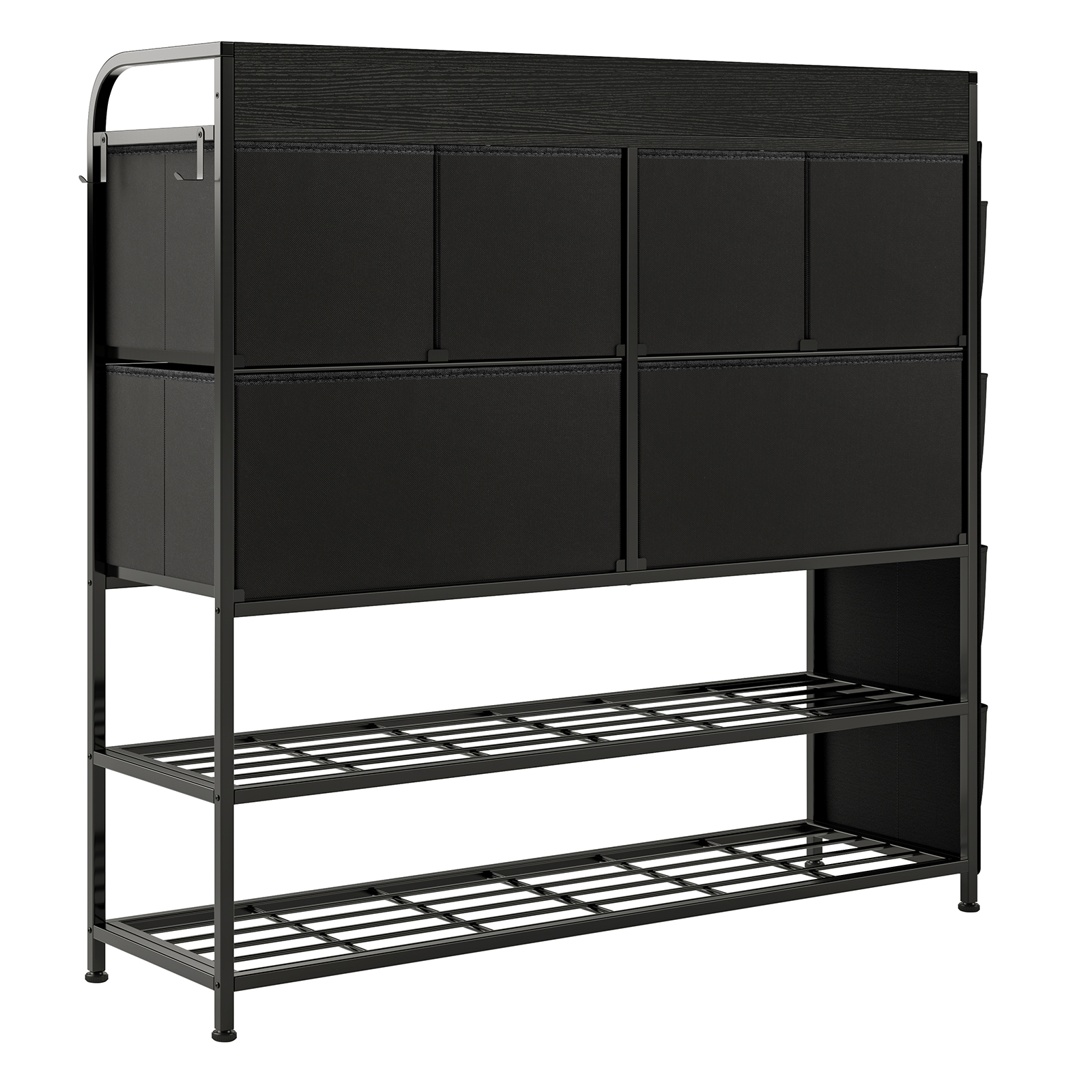 Foto 5 pulgar | Cómoda 6 Cajones Fabato FA0562-BLK color Negro de Tela Torre Organizadora 2 Niveles