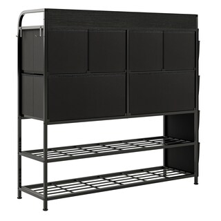Foto 4 | Cómoda 6 Cajones Fabato FA0562-BLK color Negro de Tela Torre Organizadora 2 Niveles