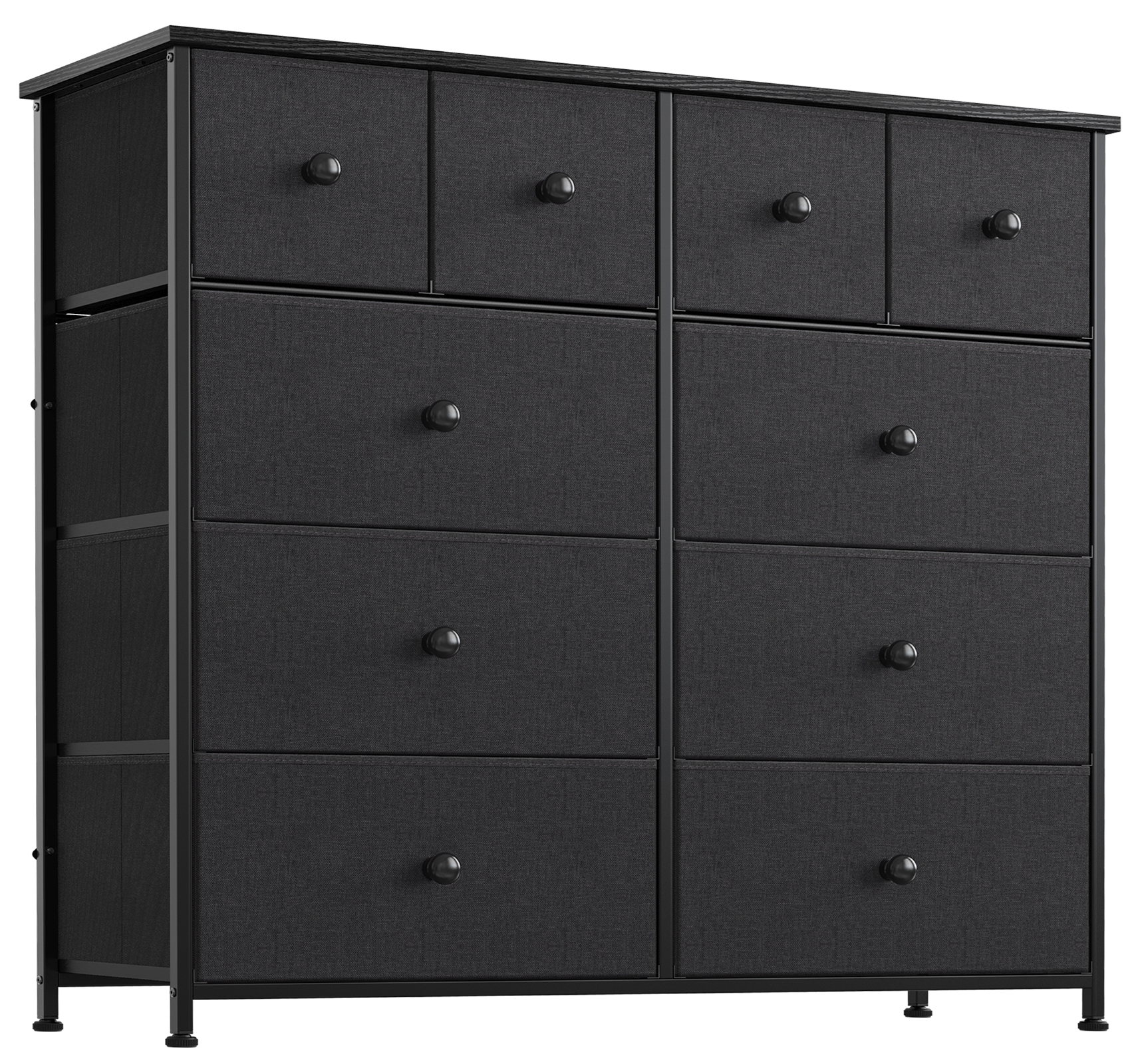 Foto 1 | Cómoda de 10 Cajones Fabato FA5910-BLK color Negro de Tela Marco Acero