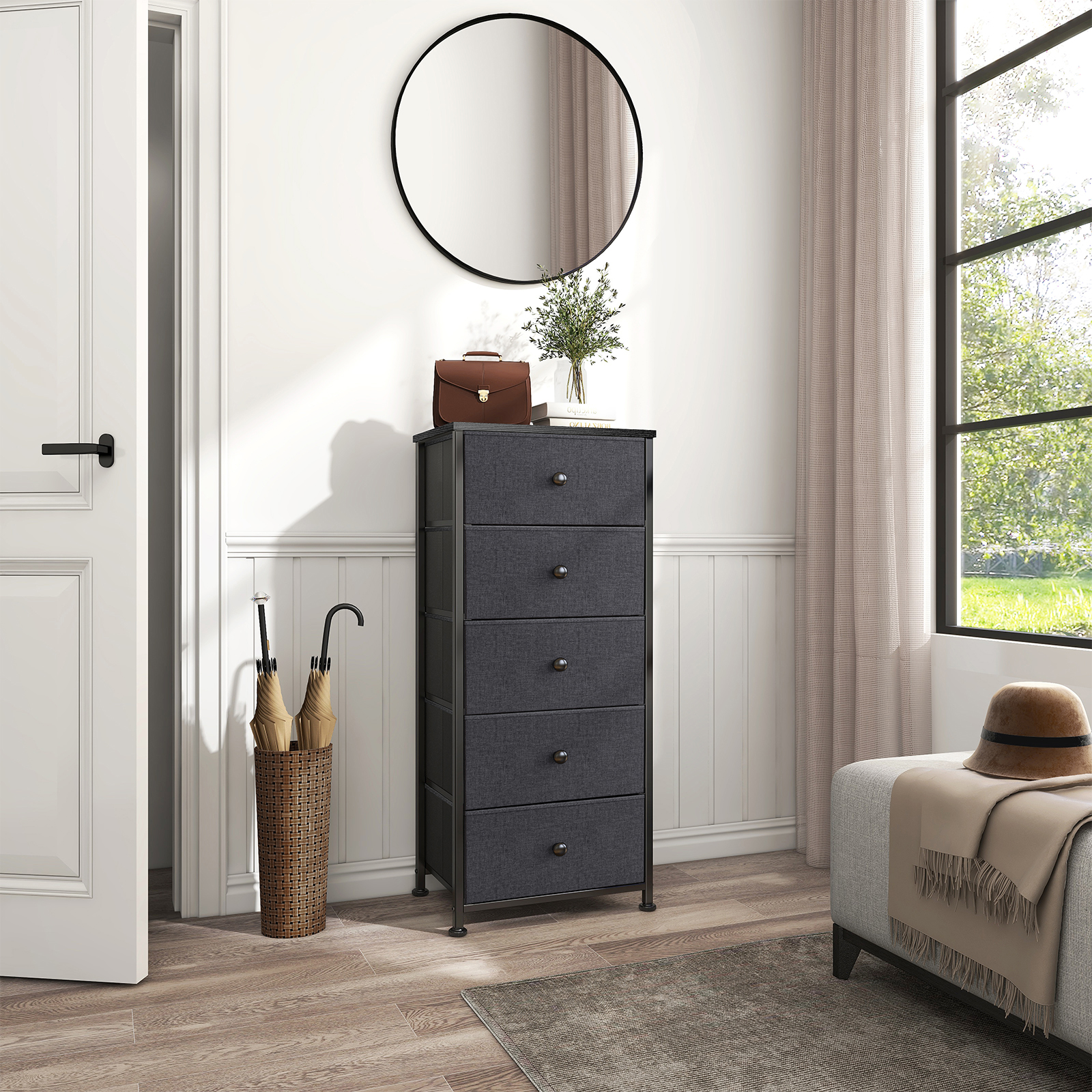 Foto 8 | Cajonera Fabato Fa5475blk color Negro 5 Niveles