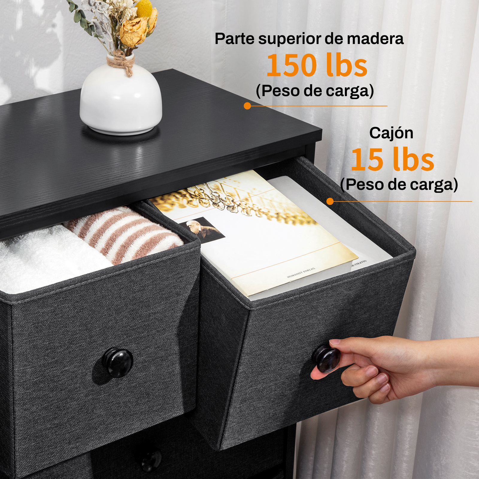 Foto 5 pulgar | Cómoda de 8 Cajones Fabato Fa0798-blk color Negro