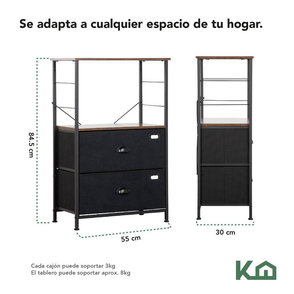 Foto 5 | Cómoda Kingshouse color Negro 2 Cajones