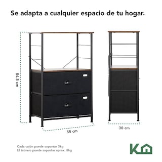 Foto 5 | Cómoda Kingshouse color Negro 2 Cajones