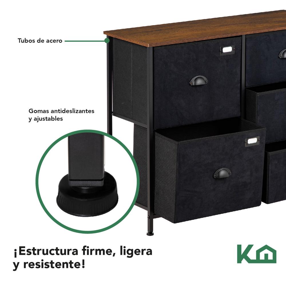 Foto 5 pulgar | Cajonera KingsHouse KINGCHEST5W-1 color Negro 5 Cajones