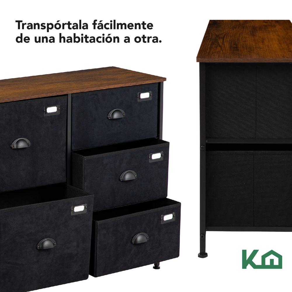 Foto 6 | Cajonera KingsHouse KINGCHEST5W-1 color Negro 5 Cajones