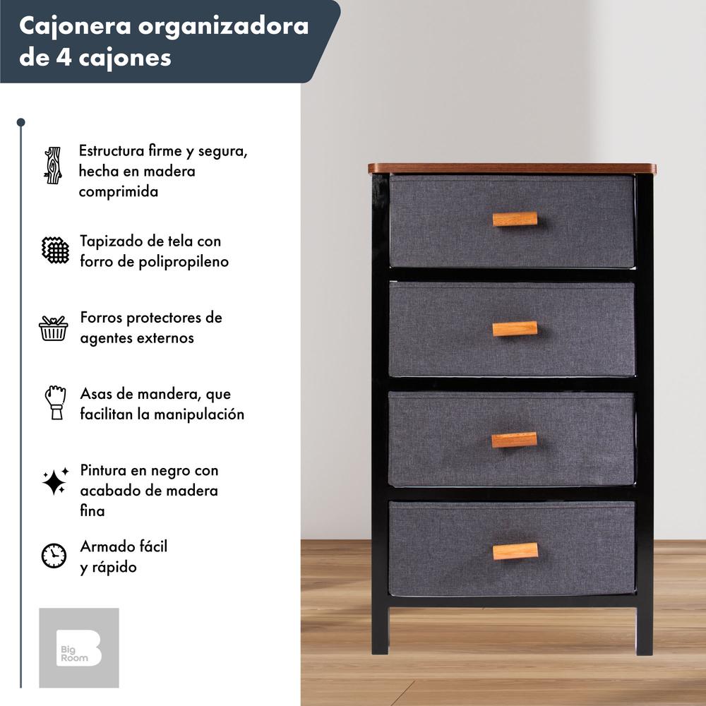 Foto 3 pulgar | Cajonera Big Room Multicolor HJCJ4D000002 4 Cajones de Tela