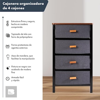 Foto 2 | Cajonera Big Room Multicolor HJCJ4D000002 4 Cajones de Tela