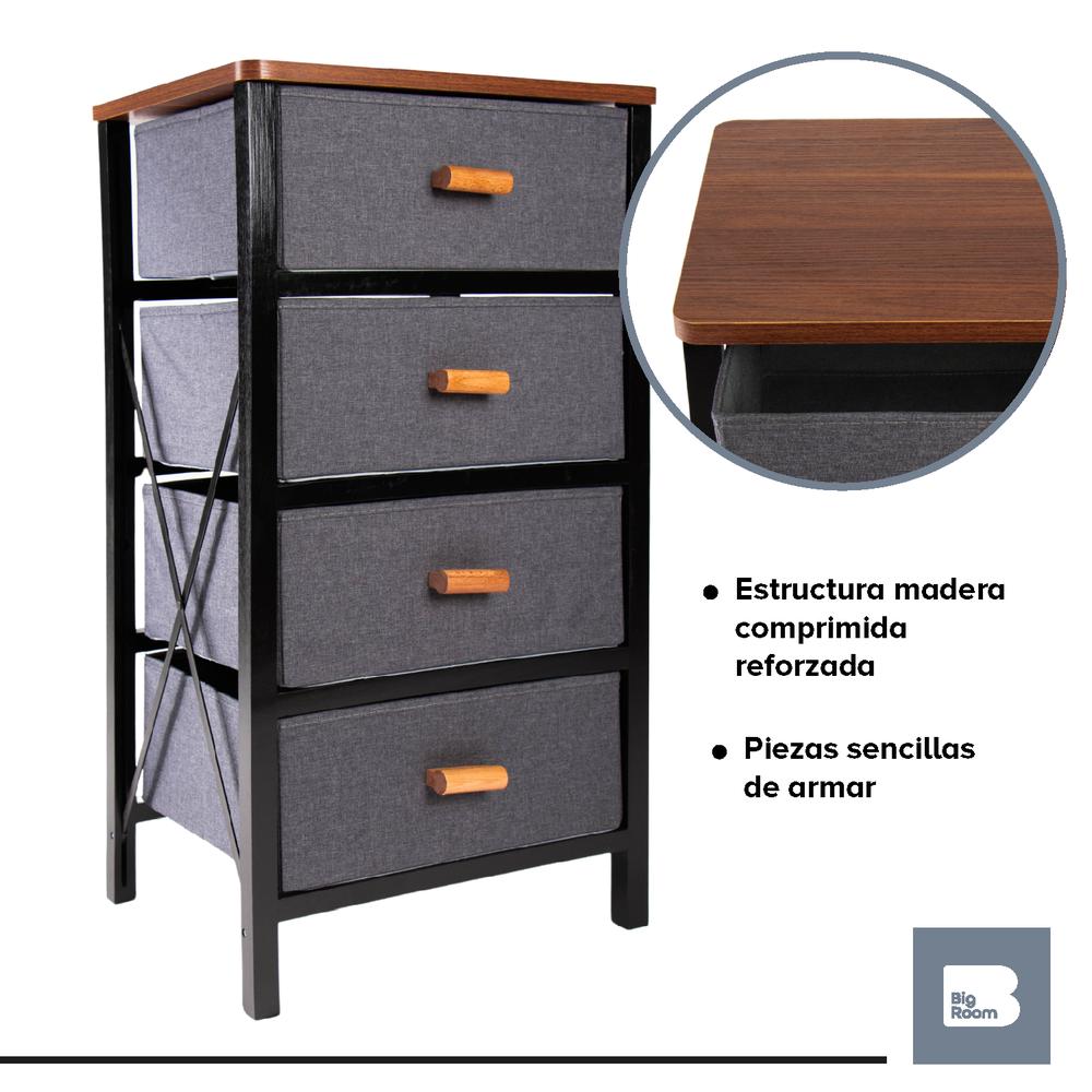 Foto 8 pulgar | Cajonera Big Room Multicolor HJCJ4D000002 4 Cajones de Tela