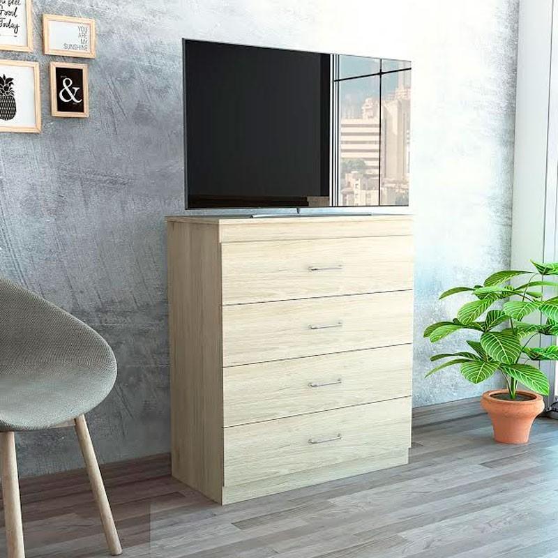 Foto 2 pulgar | Cómoda Organizador Marino, Beige Y Blanco, Con Cuatro Cajones Organizadores Y Manijas Metálicas