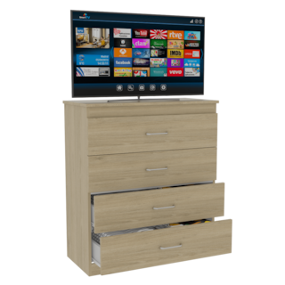 Foto 3 | Cómoda Organizador Marino, Beige Y Blanco, Con Cuatro Cajones Organizadores Y Manijas Metálicas