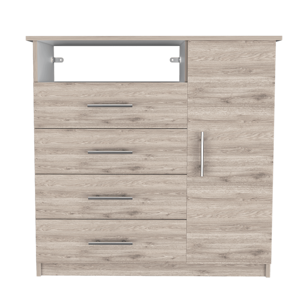 Foto 6 pulgar | Cómoda Organizador Barlovento, Humo Y Blanco, Con Cuatro Cajones Para Guardar Ropa