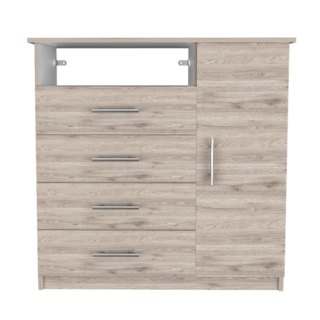 Foto 5 | Cómoda Organizador Barlovento, Humo Y Blanco, Con Cuatro Cajones Para Guardar Ropa
