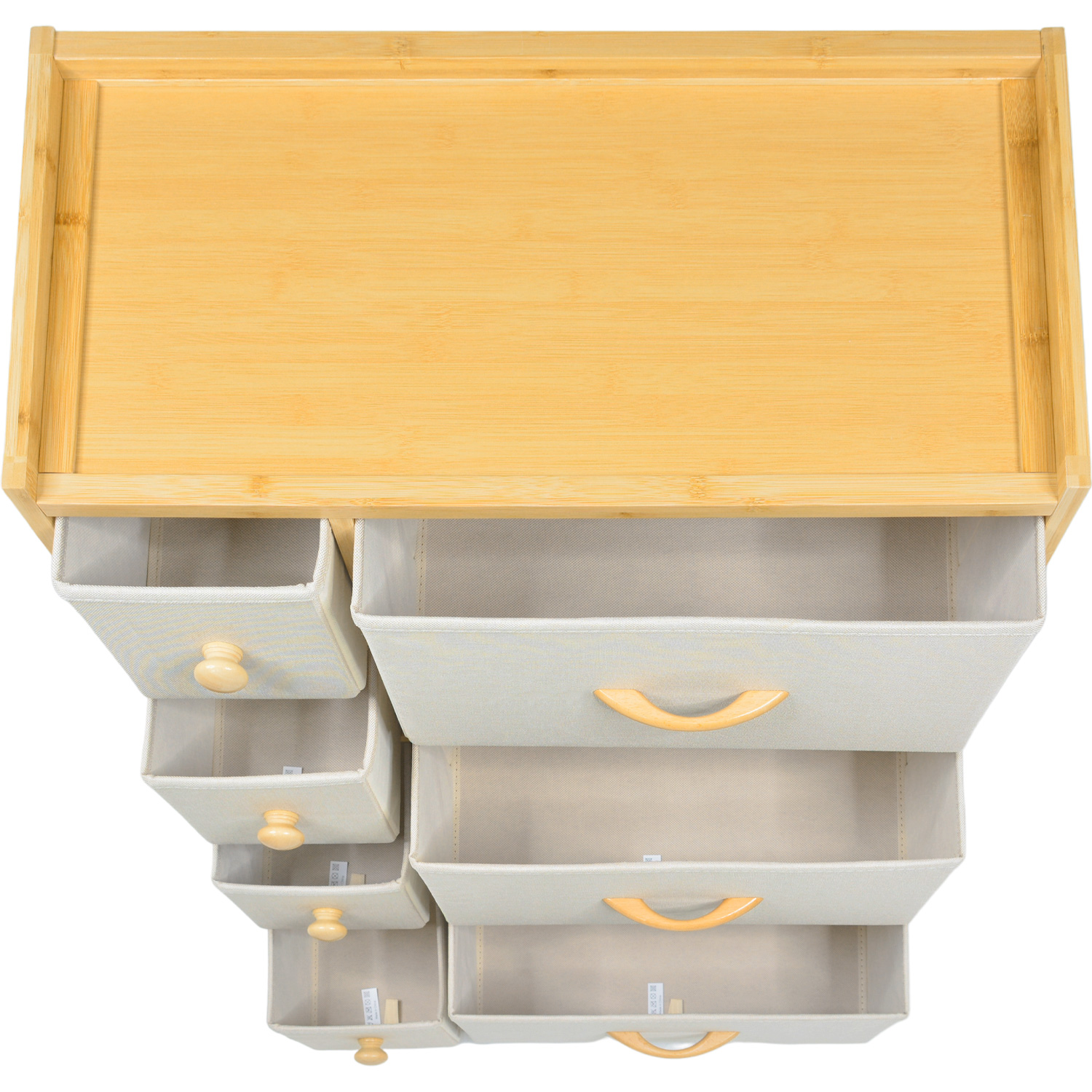 Foto 5 pulgar | Comoda Cajonera Mueble Bambu Organizador 7 Cajones Blanco