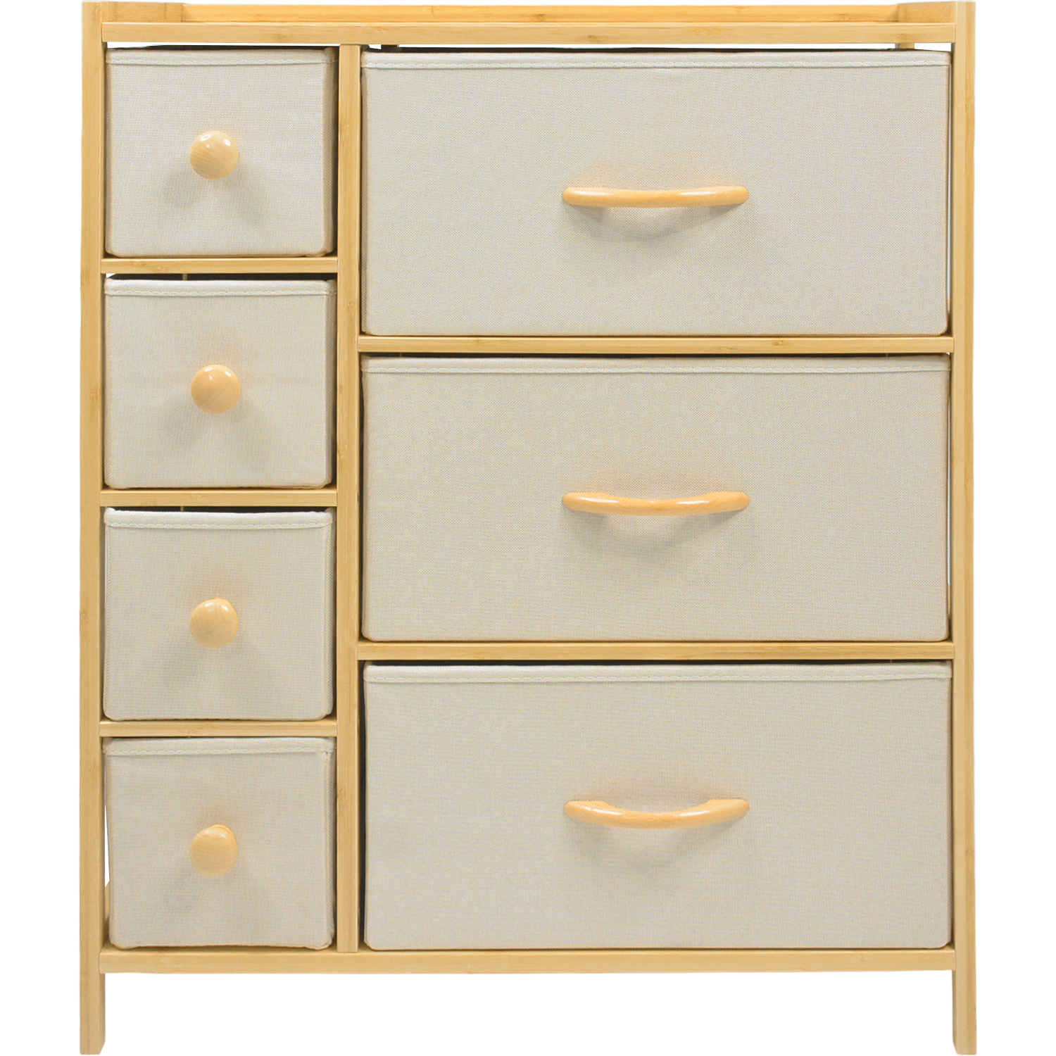 Foto 6 pulgar | Comoda Cajonera Mueble Bambu Organizador 7 Cajones Blanco