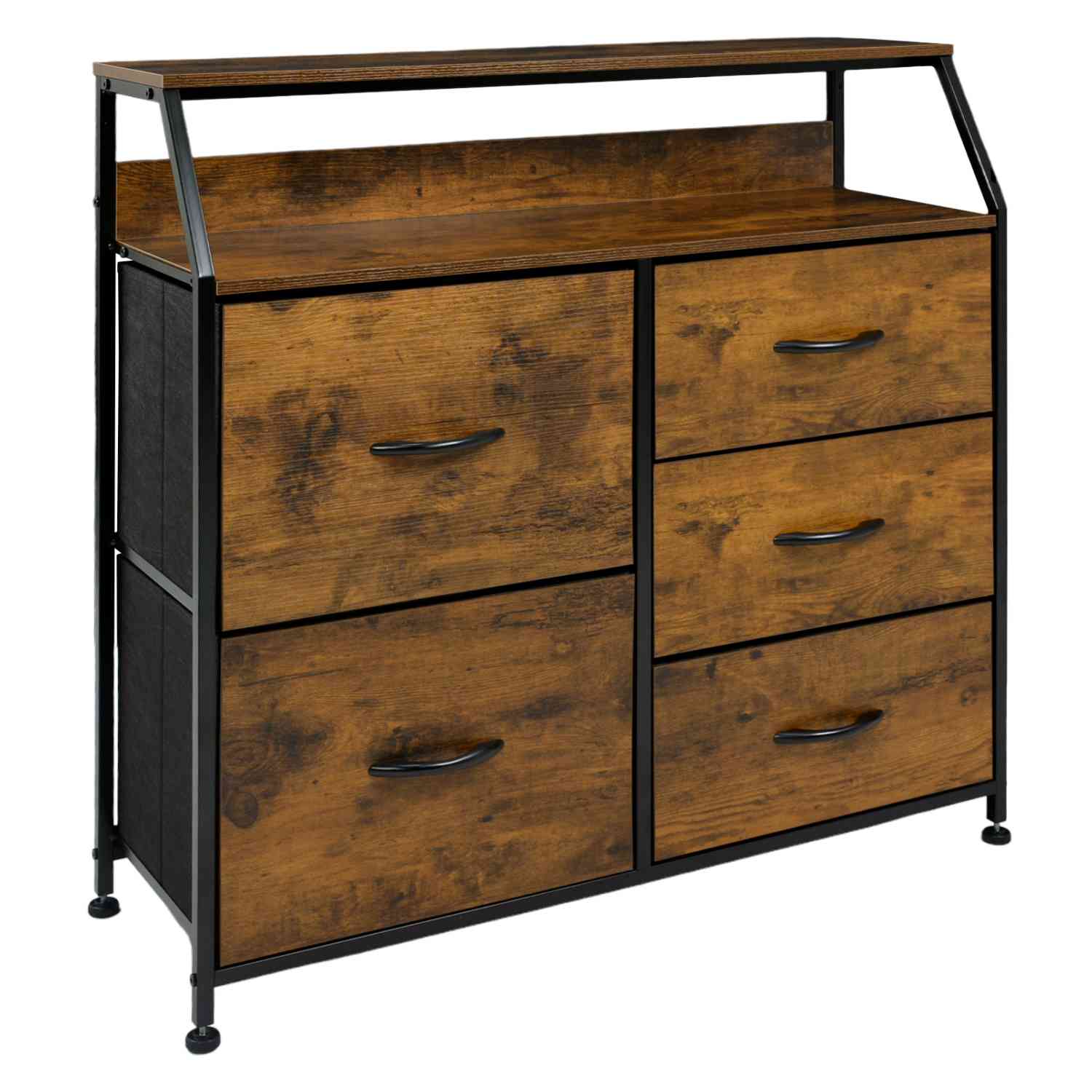 Foto 1 | Cómoda Rack & Pack Marrón Oscuro 5 Cajones Metal y Madera