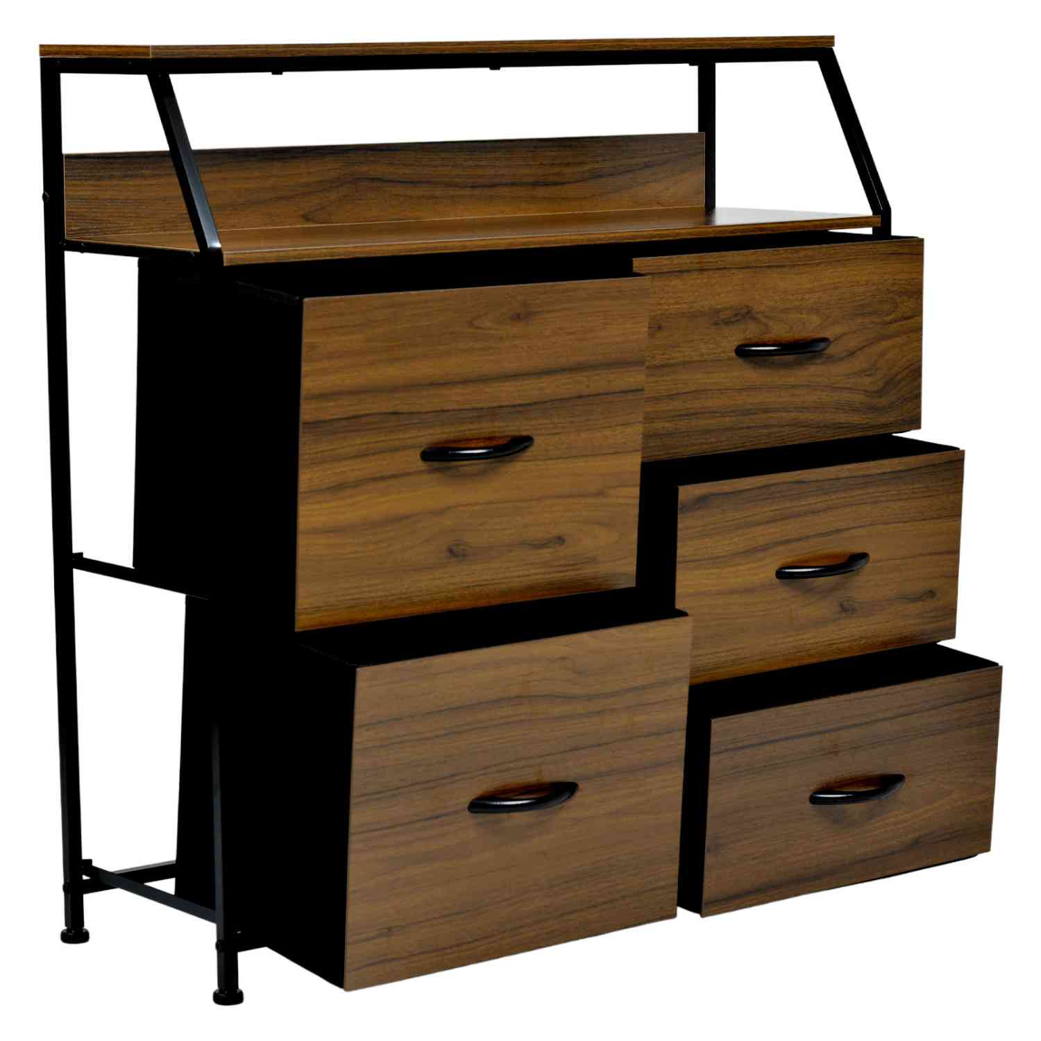 Foto 2 | Cómoda Rack & Pack Marrón Estructura de Metal y 5 Cajones de Madera