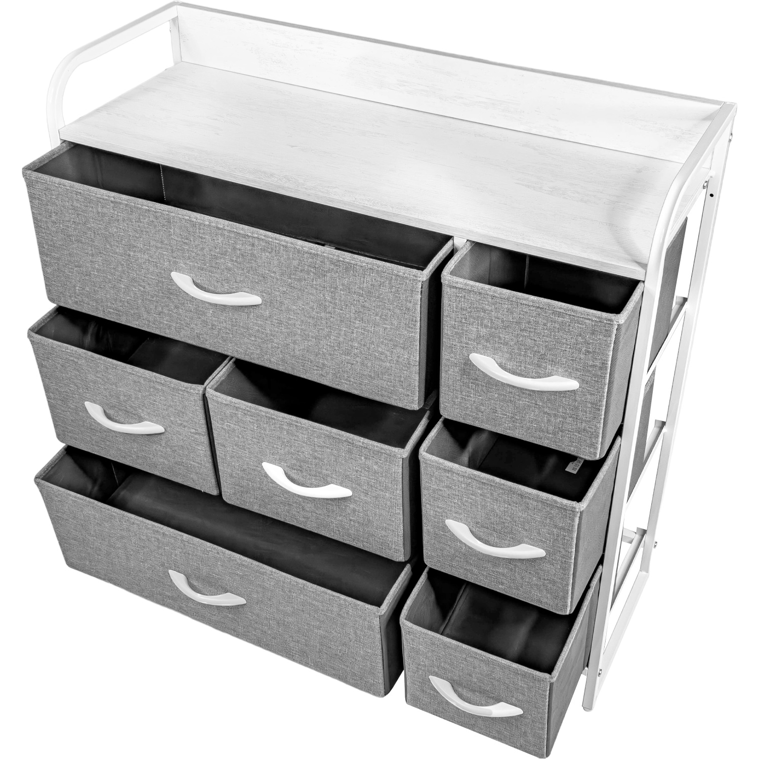 Foto 3 | Cómoda Rack & Pack Gris Metal con 7 Cajoneras de Tela