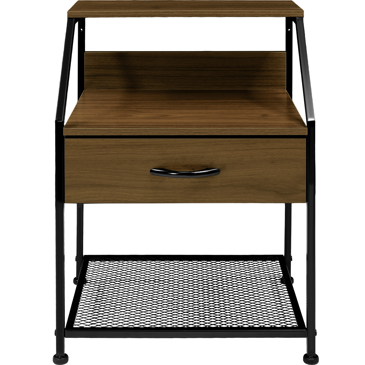 Foto 3 pulgar | Mueble Buro Cómoda Mesa Noche Balda 1 Cajón Moderno Café Oscuro