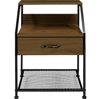 Foto 2 | Mueble Buro Cómoda Mesa Noche Balda 1 Cajón Moderno Café Oscuro